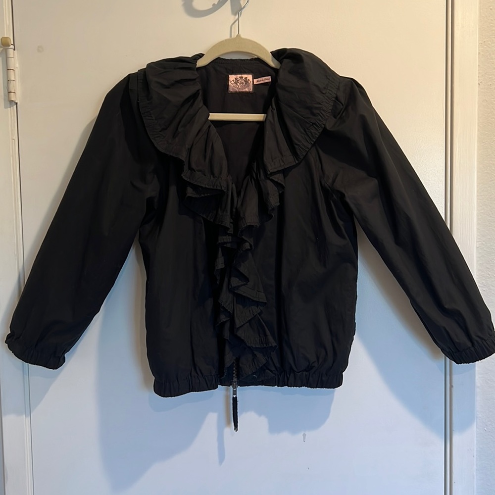 JUICY COUTURE ruffle trim bomber jacket